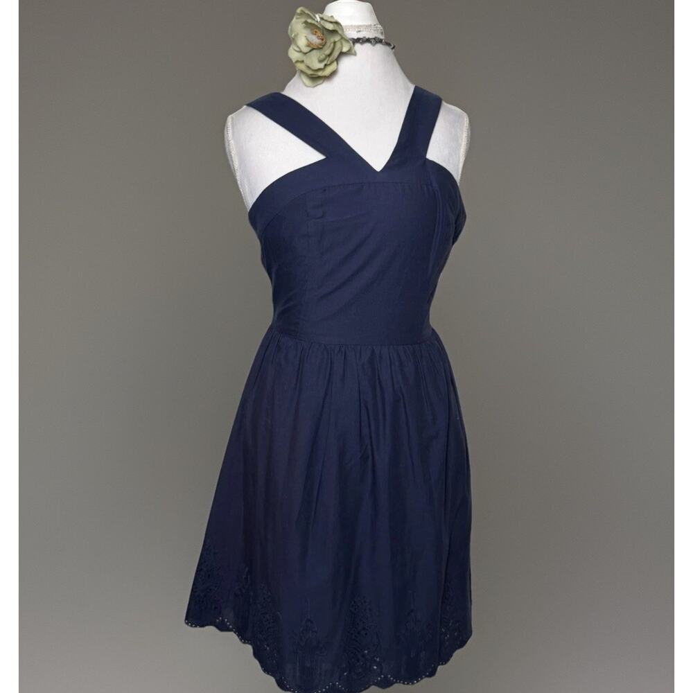 Brixton Ivy Navy Eyelet Sundress | Classic Preppy | Cotton | Garden | Fit Flare